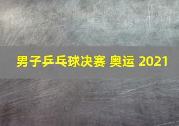 男子乒乓球决赛 奥运 2021